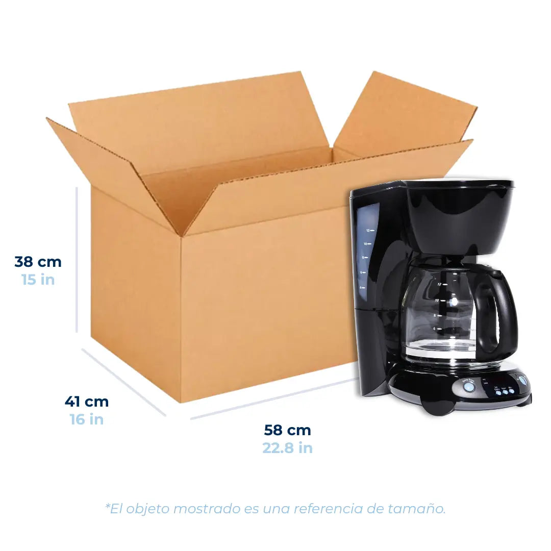 Caja de cartón para envíos kraft color café 58 x 41 x 38 cm