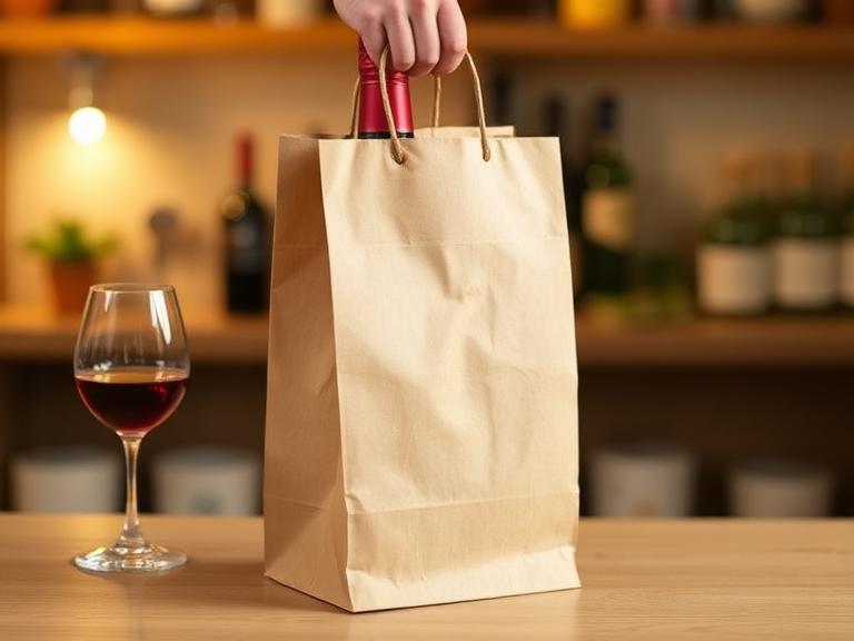 Bolsas de Papel Kraft con Asa para Vino