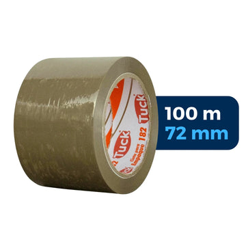 72 mm x 100 m - Cinta de Empaque Uso Comercial Canela (Tuk 182)