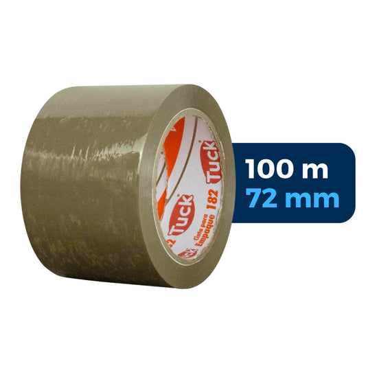 72 mm x 100 m - Cinta de Empaque Uso Comercial Canela (Tuk 182)