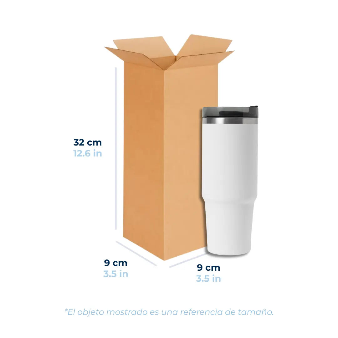 9 x 9 x 32 cm - Cajas de Cartón para Envíos | Paquete de 25 | Papel Kraft | Café | 32 ECT | Caja Regular (CRR)