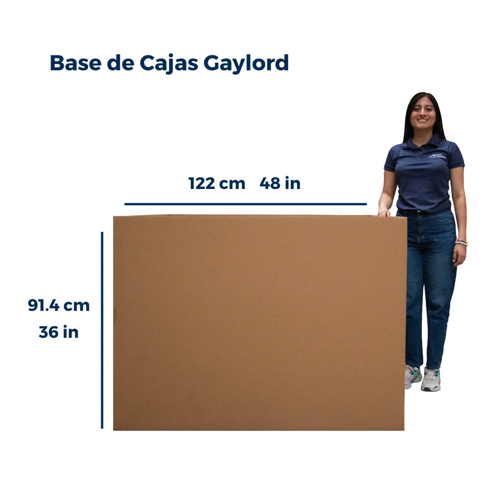 48 x 40 x 36" (121.92 x 101.6 x 91.44 cm) - Bases de Cajas Gaylord de Doble Corrugado | Papel Kraft | 48 ECT