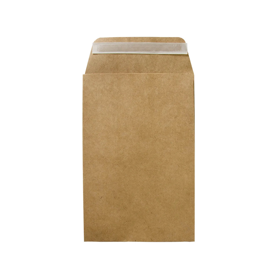 15 x 23 cm Bolsas de Papel con Fuelle para Envíos | Paquete de 400 | Papel Kraft | Café | Fuelle para Mayor Espacio