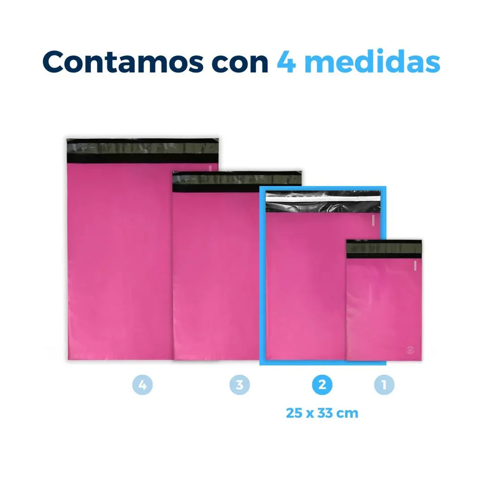 25 x 33 cm - Bolsas para Envíos Rosas | Paquete de 100 | Premium