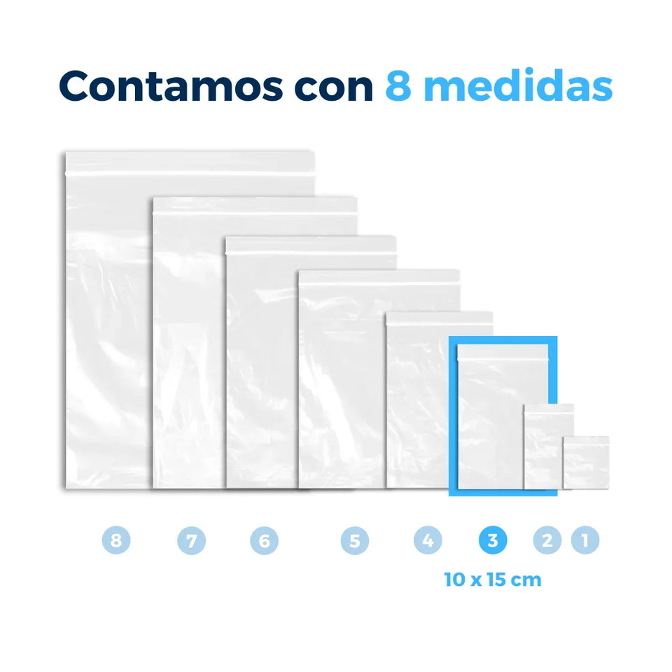 10 x 15 cm - Bolsas de Plástico con Cierre Ziploc | Paquete de 1000 | Transparente | Tipo Ziploc