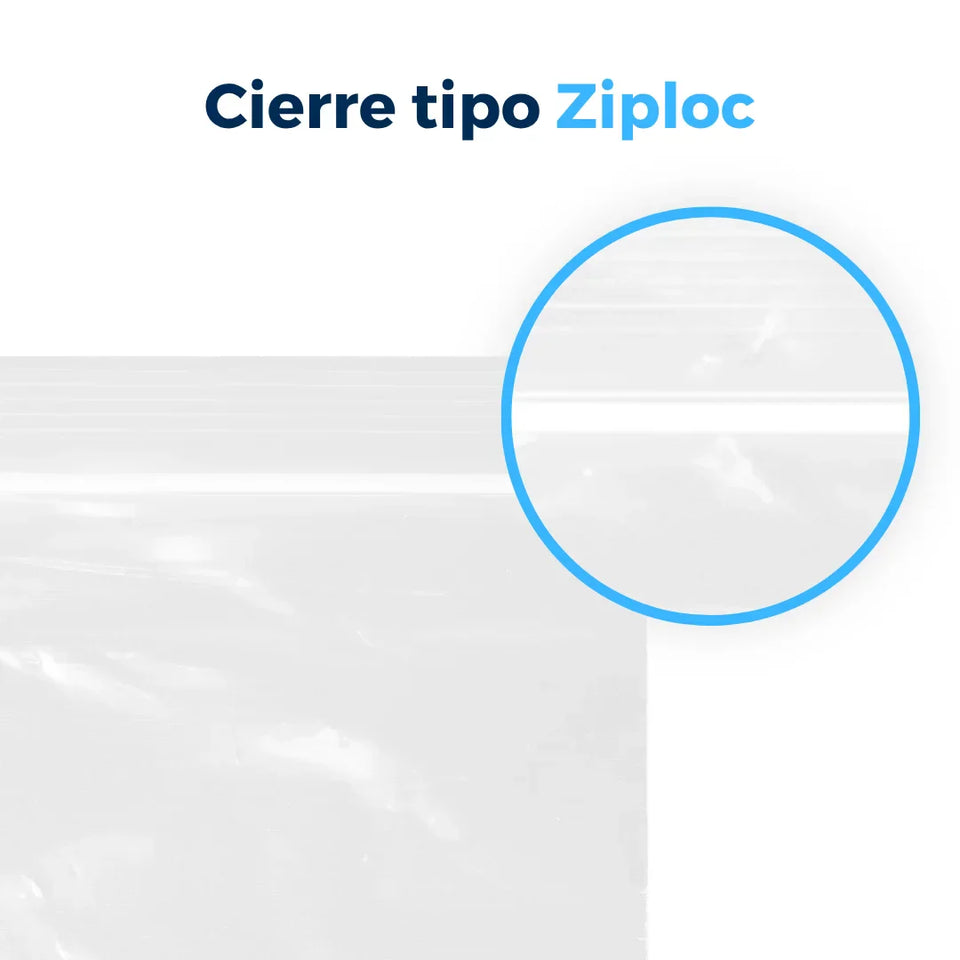 25 x 30 cm - Bolsas de Plástico con Cierre Ziploc | Paquete de 1000 | Transparente | Tipo Ziploc
