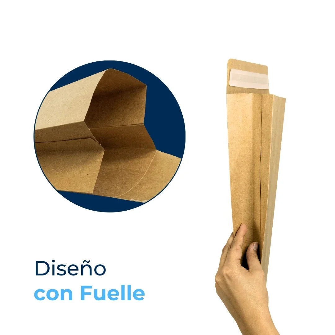 23 x 30 cm - #3 Bolsas de Papel con Fuelle para Envíos