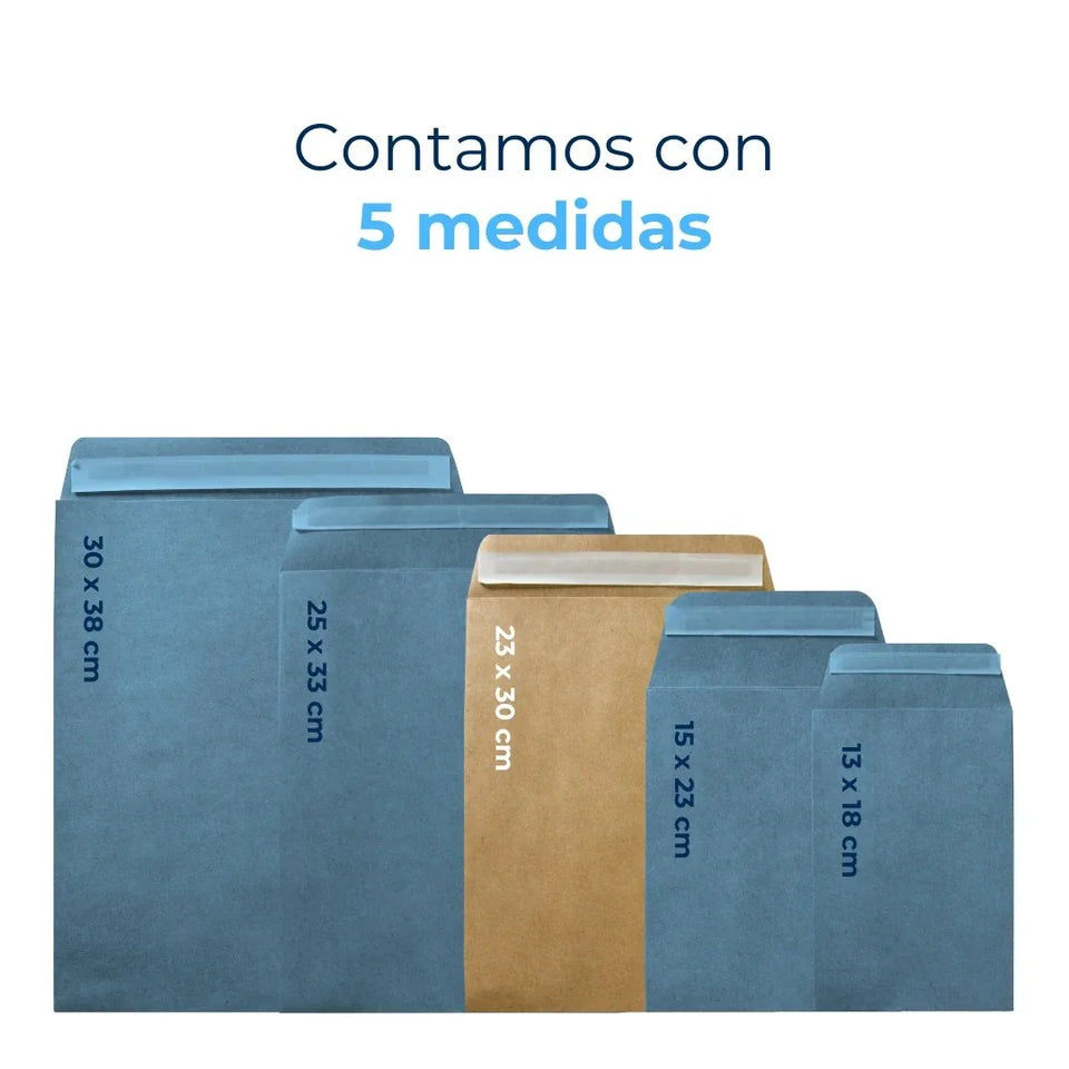 23 x 30 cm Bolsas de Papel con Fuelle para Envíos | Paquete de 200 | Papel Kraft | Café | Fuelle para Mayor Espacio