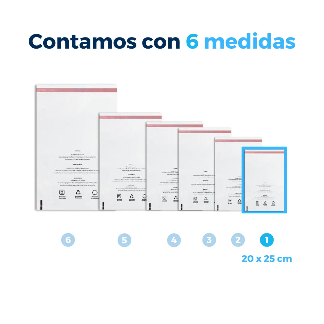 20 x 25 cm - Bolsas con Advertencia de Asfixia