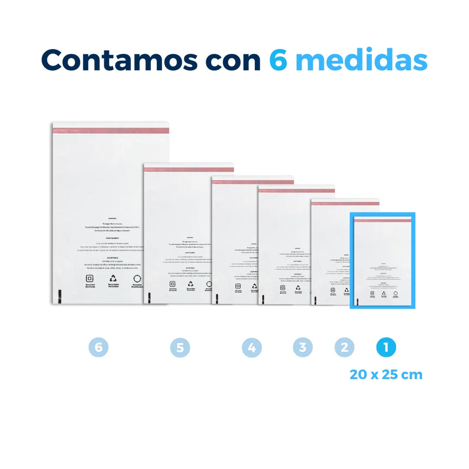 20 x 25 cm - Bolsas con Advertencia de Asfixia | Paquete de 100 | Transparente