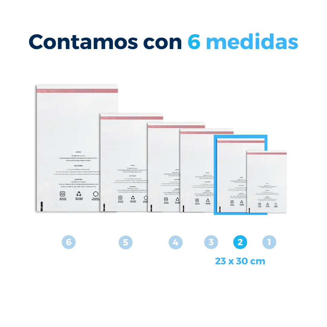 23 x 30 cm - Bolsas con Advertencia de Asfixia