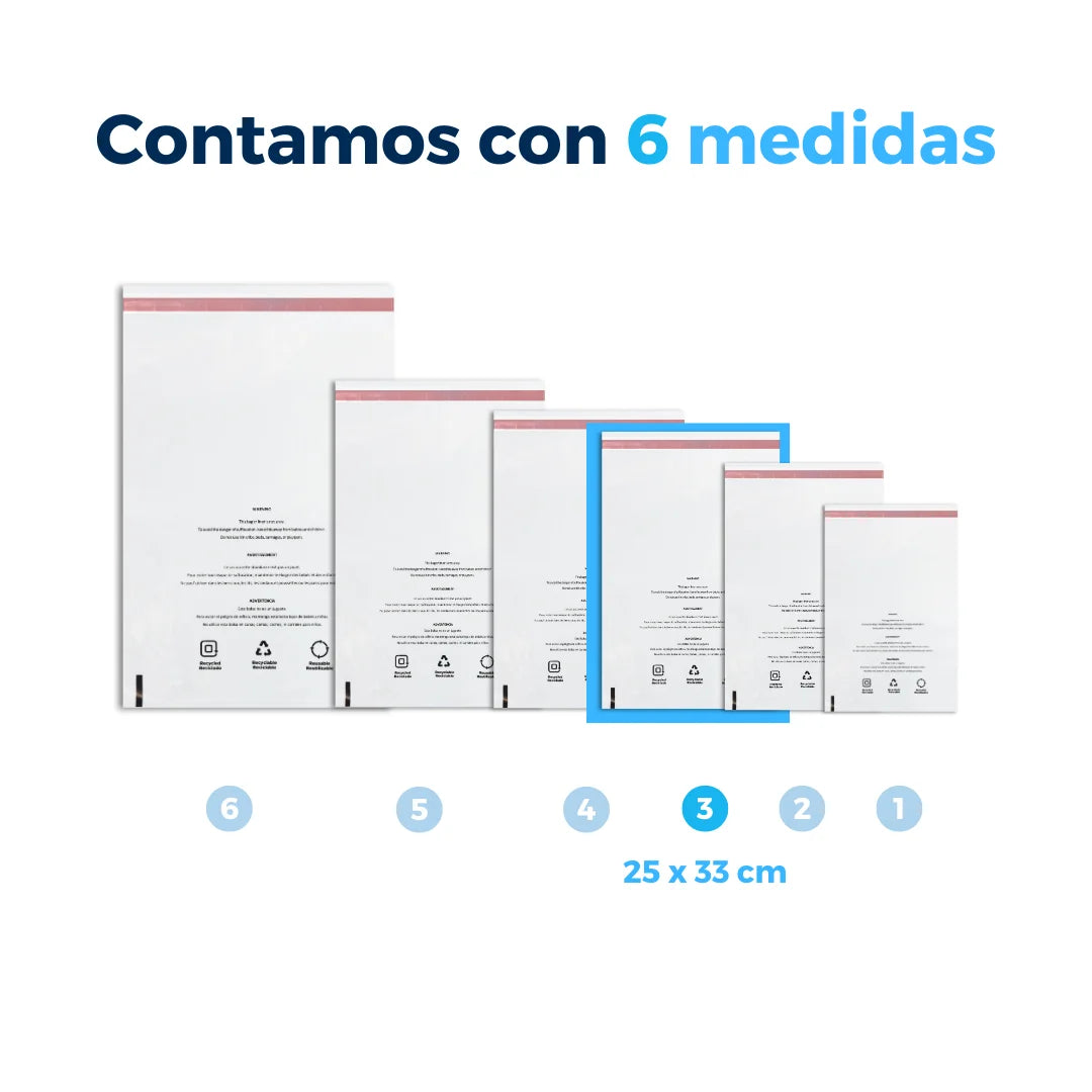 25 x 33 cm - Bolsas con Advertencia de Asfixia