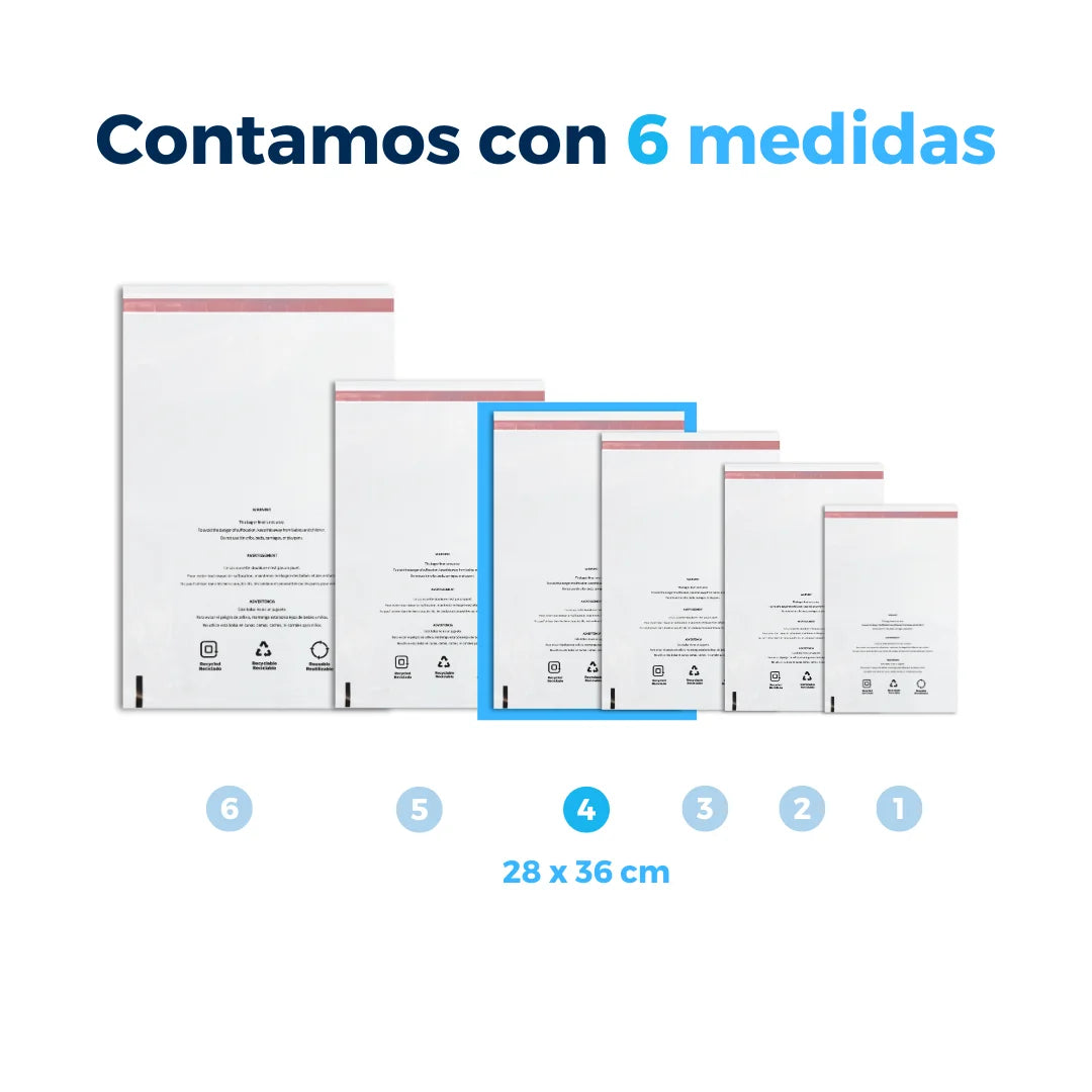 28 x 36 cm - Bolsas con Advertencia de Asfixia