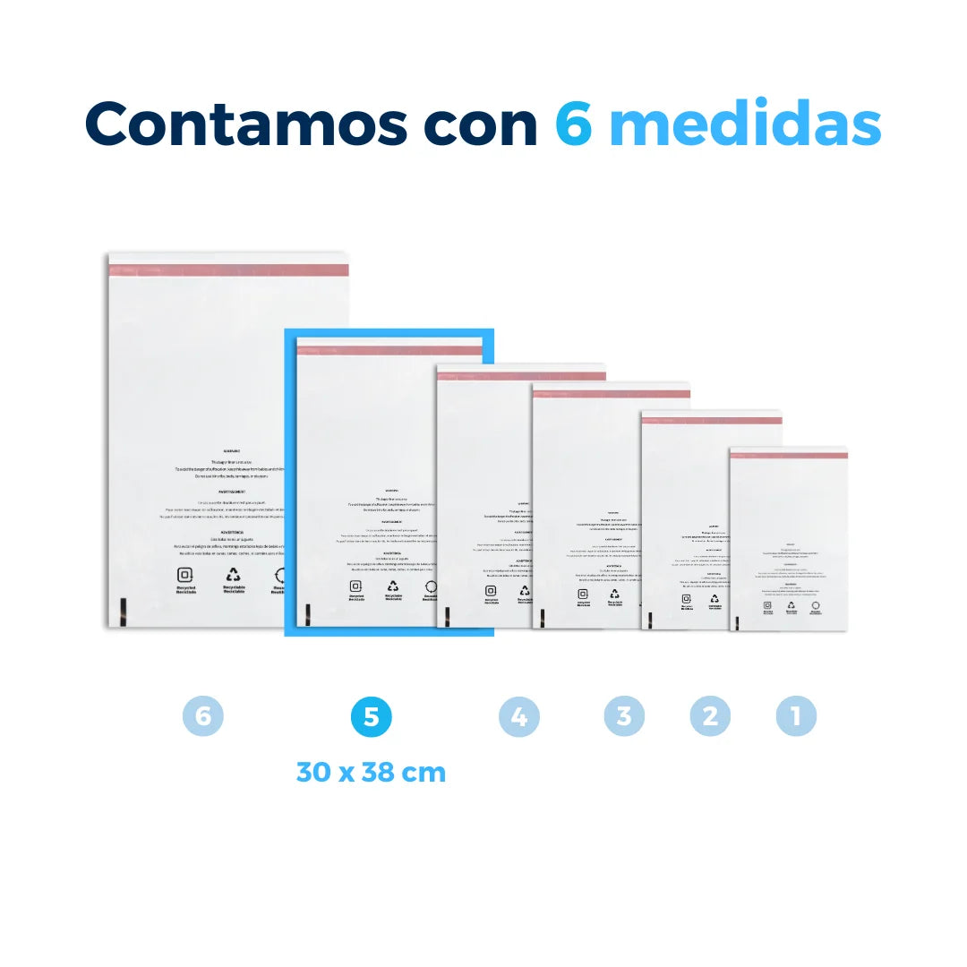 30 x 38 cm - Bolsas con Advertencia de Asfixia