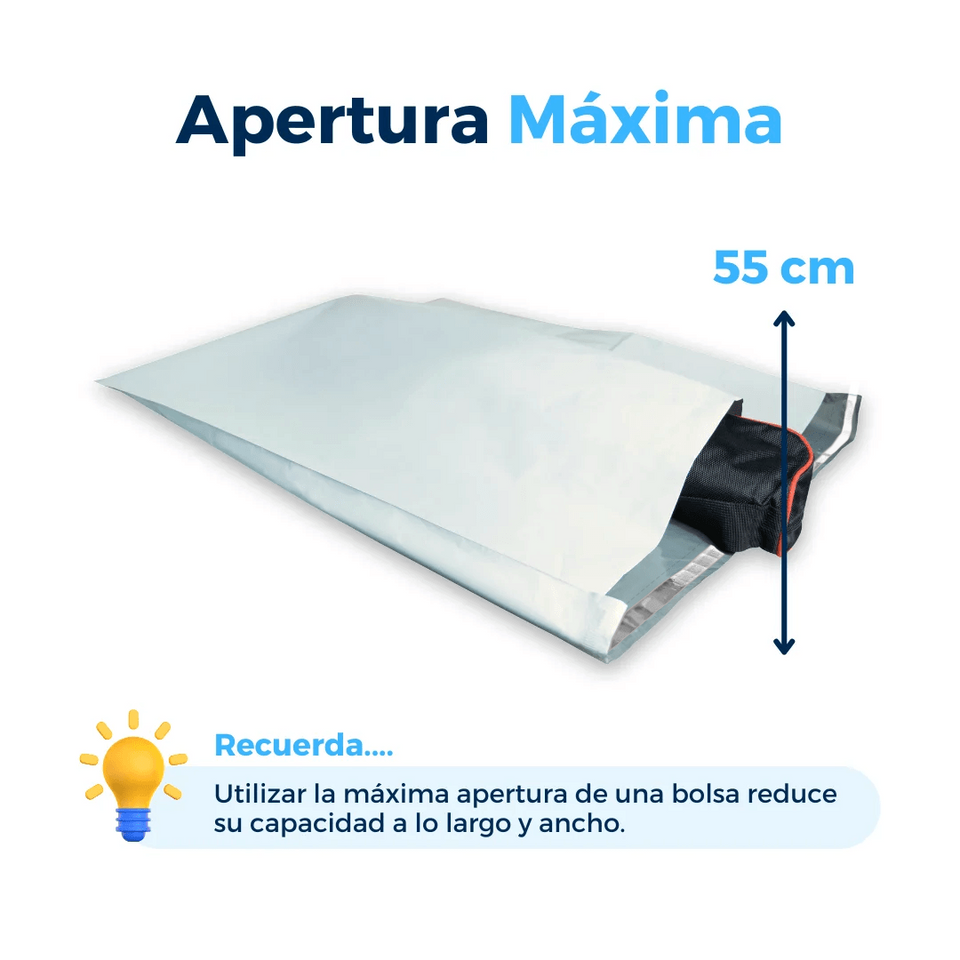 67 x 72 cm - Bolsas para Envíos Premium Recicladas | Paquete de 100 | Blanca