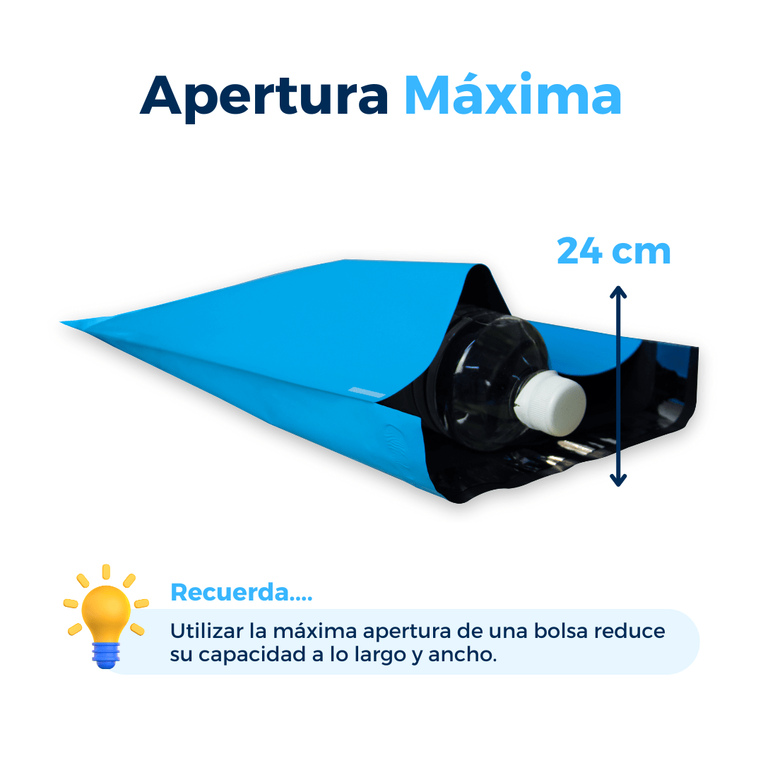 Bolsas para envíos azules de 30 x 40 cm apertura mÁxima: 24 cm. Para Paquetes.