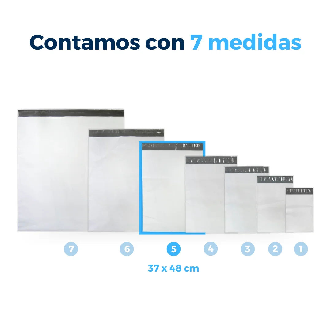 Contamos con 7 medidas de Bolsas para Envíos Premium. Para Paquetes.
