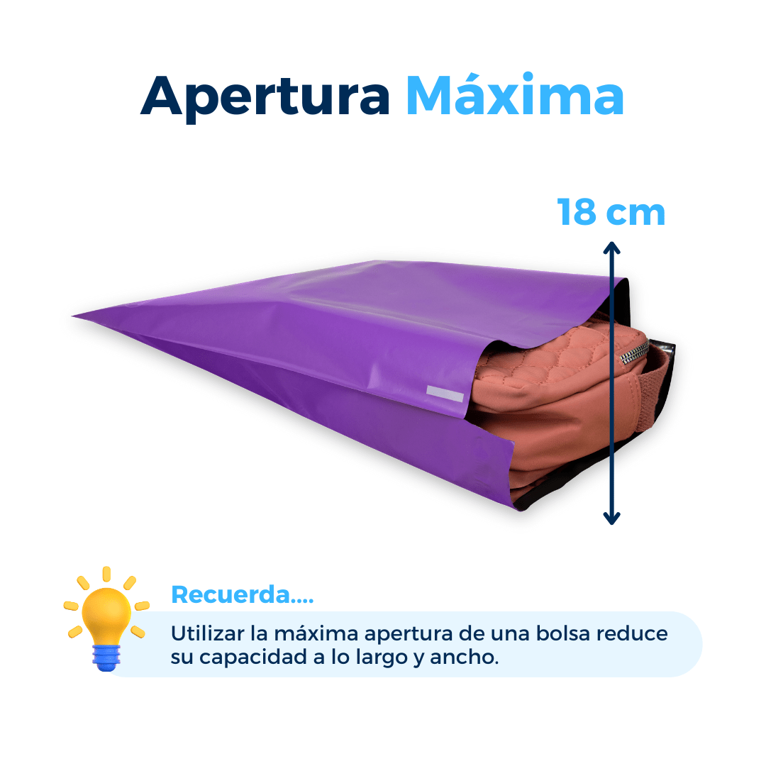 Bolsas para envíos moradas, 25 x 33 cm. Para Paquetes.