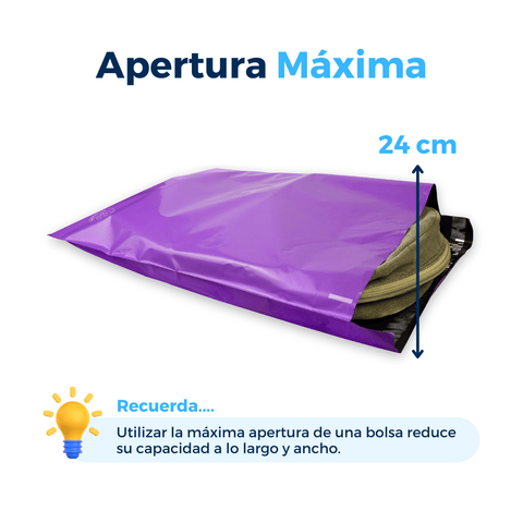 30 x 40 cm - Bolsas para Envíos Moradas | Paquete de 100 | Premium