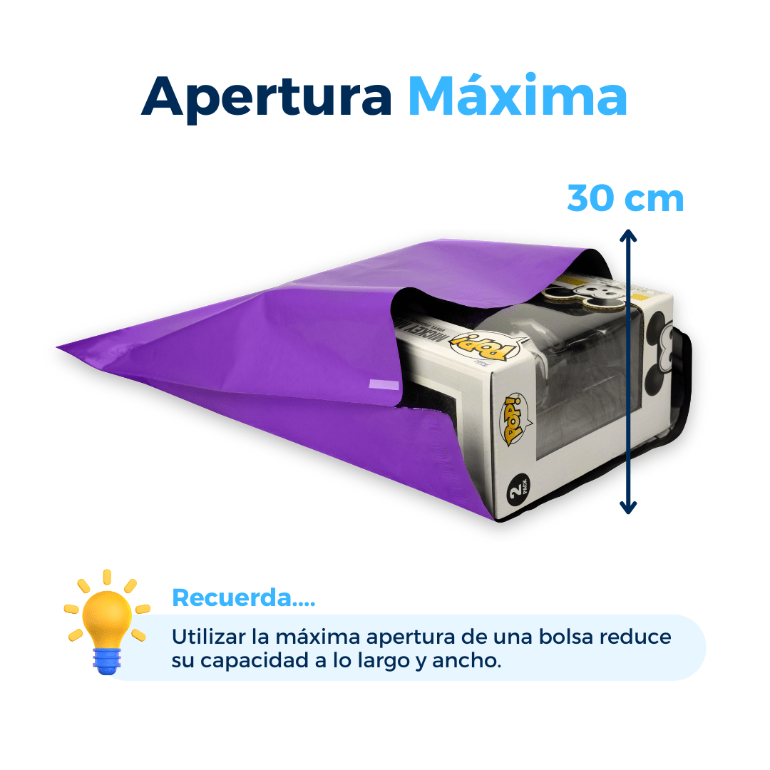 Bolsas para envíos moradas, 37 x 48 cm. Para Paquetes.