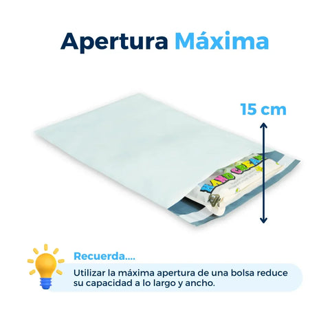 22 x 30 cm - Bolsas para Envíos Básicas | Paquete de 100 | Blanca