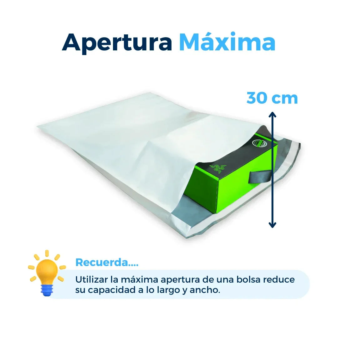 37 x 48 cm - Bolsas para Envíos Básicas | Paquete de 100 | Blanca