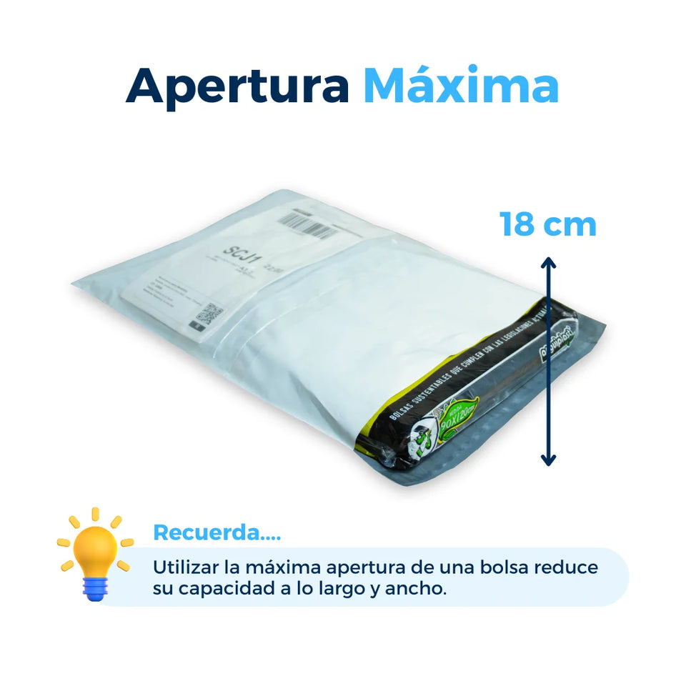 25 x 33 cm - Bolsas para Envíos con Portaguía | Paquete de 100 | Blanca | Portaguía (premium)