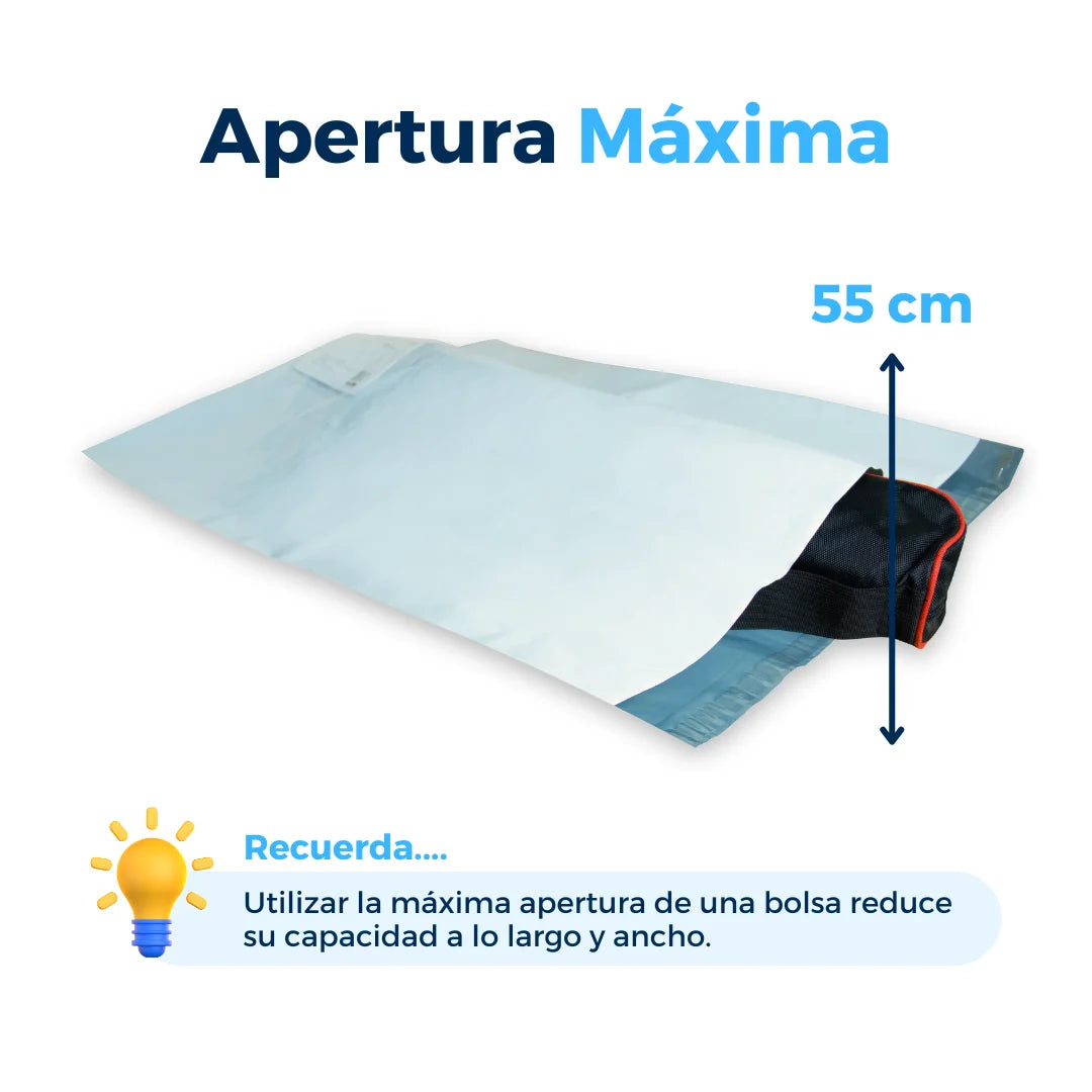 67 x 72 cm - Bolsas para Envíos con Portaguía | Paquete de 100 | Blanca | Portaguía (premium)