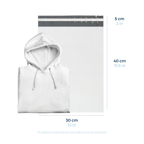 30 x 40 cm - Bolsas para Envíos Básicas | Paquete de 100 | Blanca