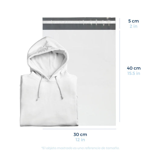 30 x 40 cm - Bolsas para Envíos Básicas | Paquete de 100 | Blanca