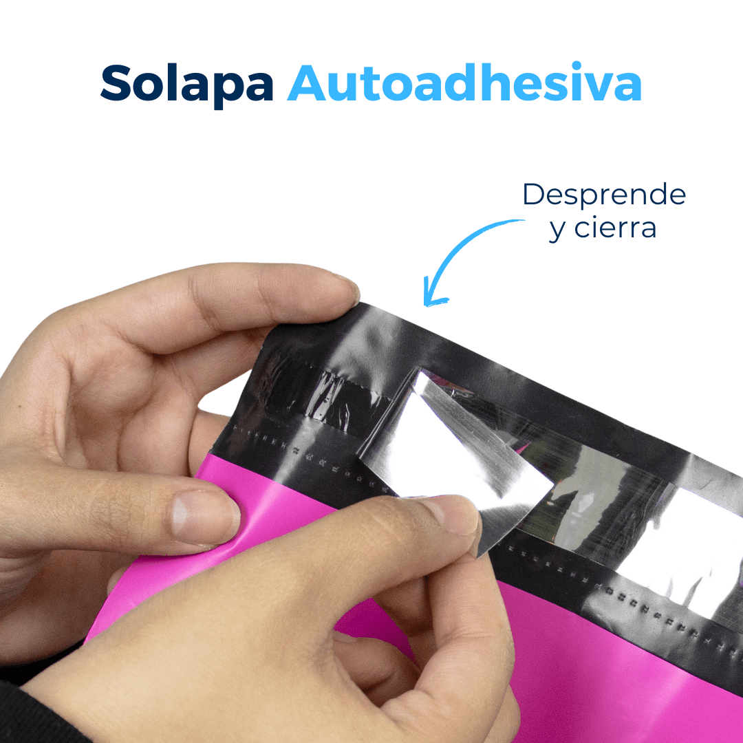 Bolsas para envíos rosa con solapa autoadhesiva. Desprende y cierra. Para Paquetes.