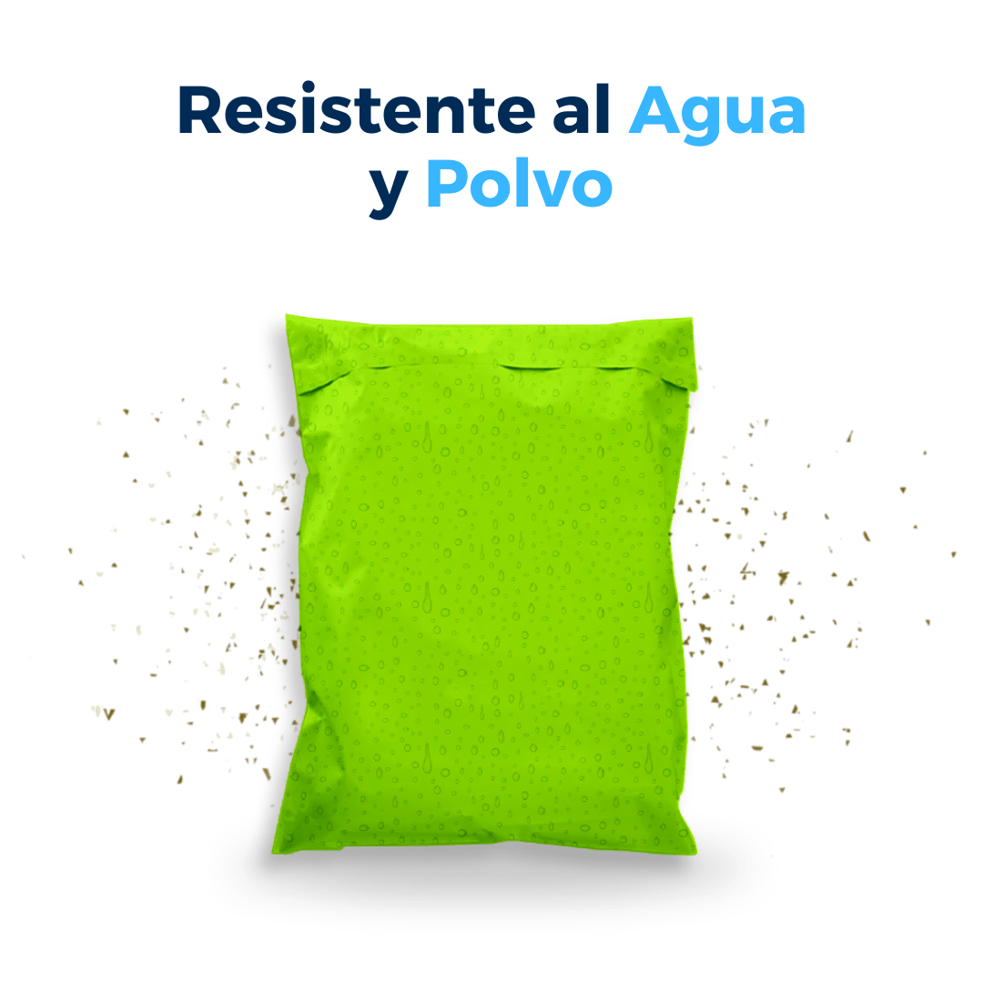 Bolsas para envíos verdes resistentes al agua y al polvo. Para Paquetes.