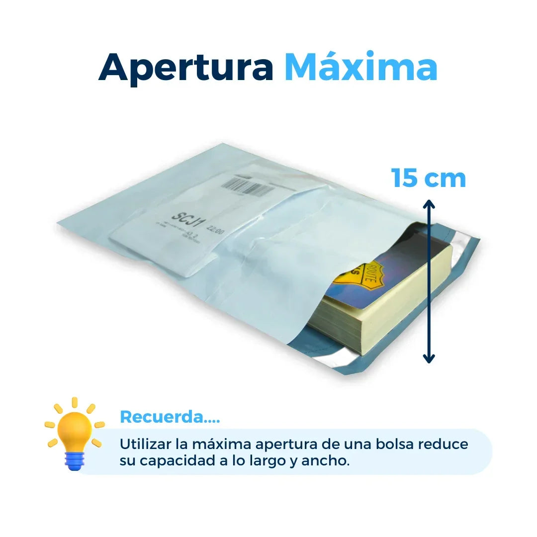 22 x 30 cm - Bolsas para Envíos Premium Recicladas con Portaguía | Paquete de 100 | Blanca