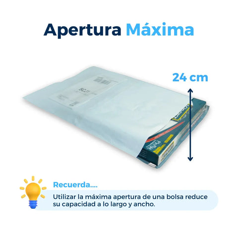 30 x 40 cm - Bolsas para Envíos Premium Recicladas con Portaguía | Paquete de 100 | Blanca