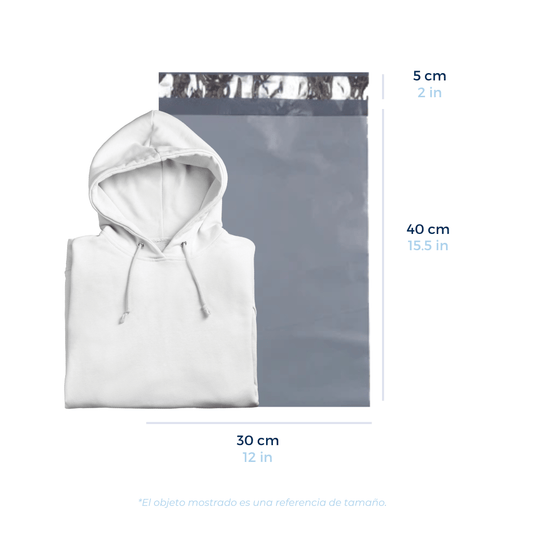 30 x 40 cm - Bolsas para Envíos Ecológicas | Paquete de 100 | Gris