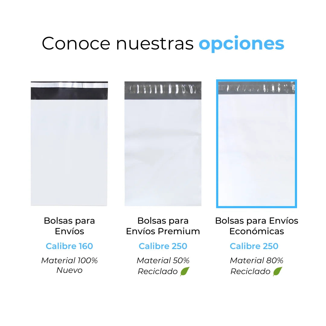 30 x 40 cm - Bolsas para Envíos con Portaguía Línea Económica