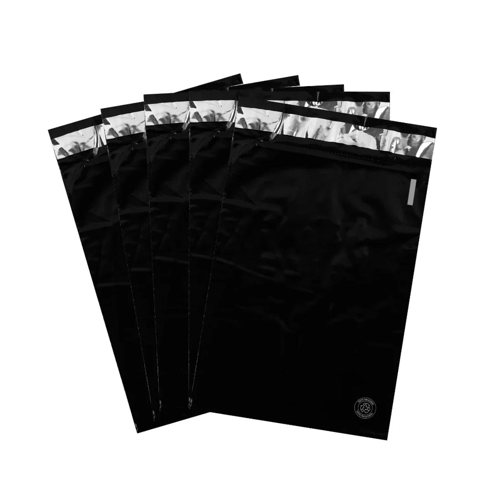 19 x 26 cm - Bolsas para Envíos Negras | Paquete de 100 | Premium
