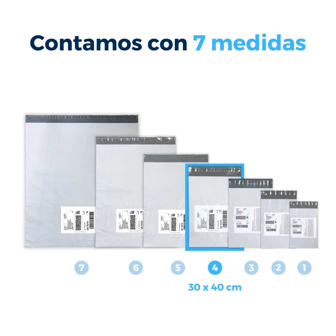 Medidas de Bolsas para Envíos con Portaguías. Para Paquetes.