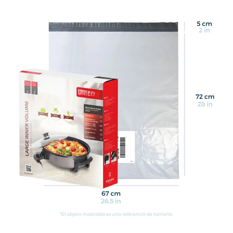 67 x 72 cm - Bolsas para Envíos con Portaguía | Paquete de 100 | Blanca | Portaguía (premium)
