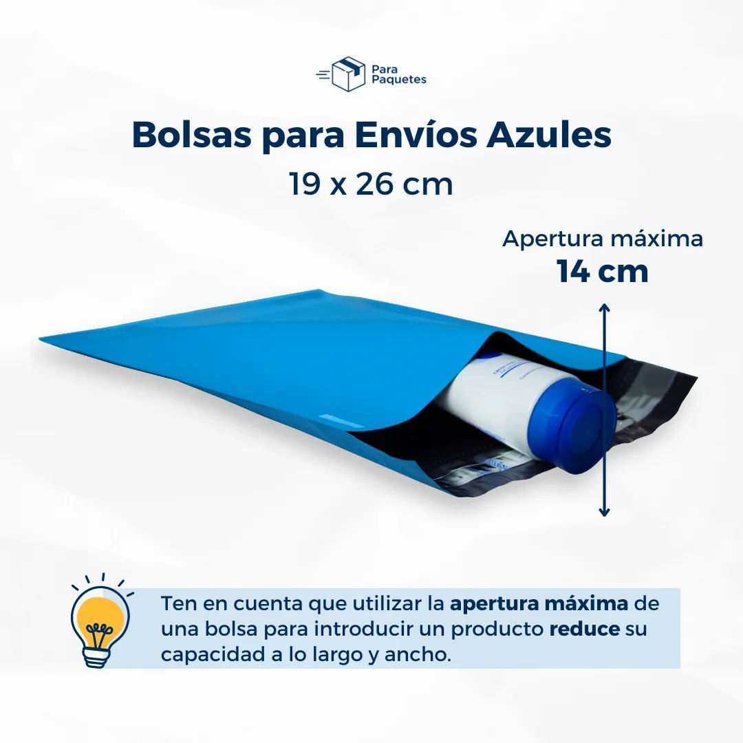 Muestras de Bolsas para Envíos Azules