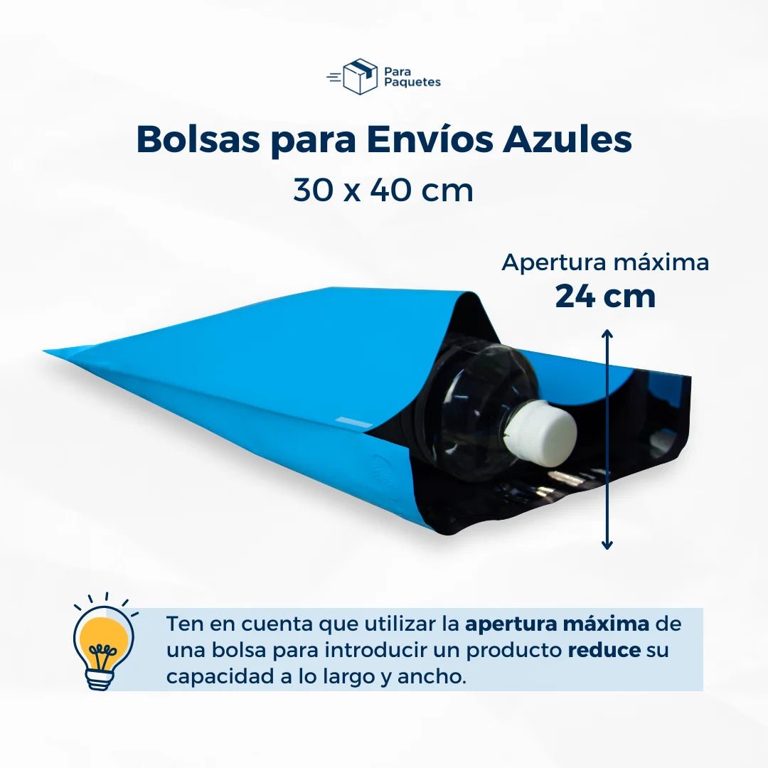 Bolsas azules para envíos 