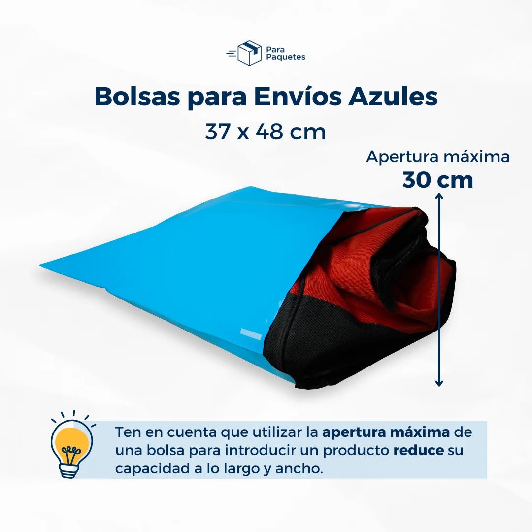 Muestras de Bolsas para Envíos Azules