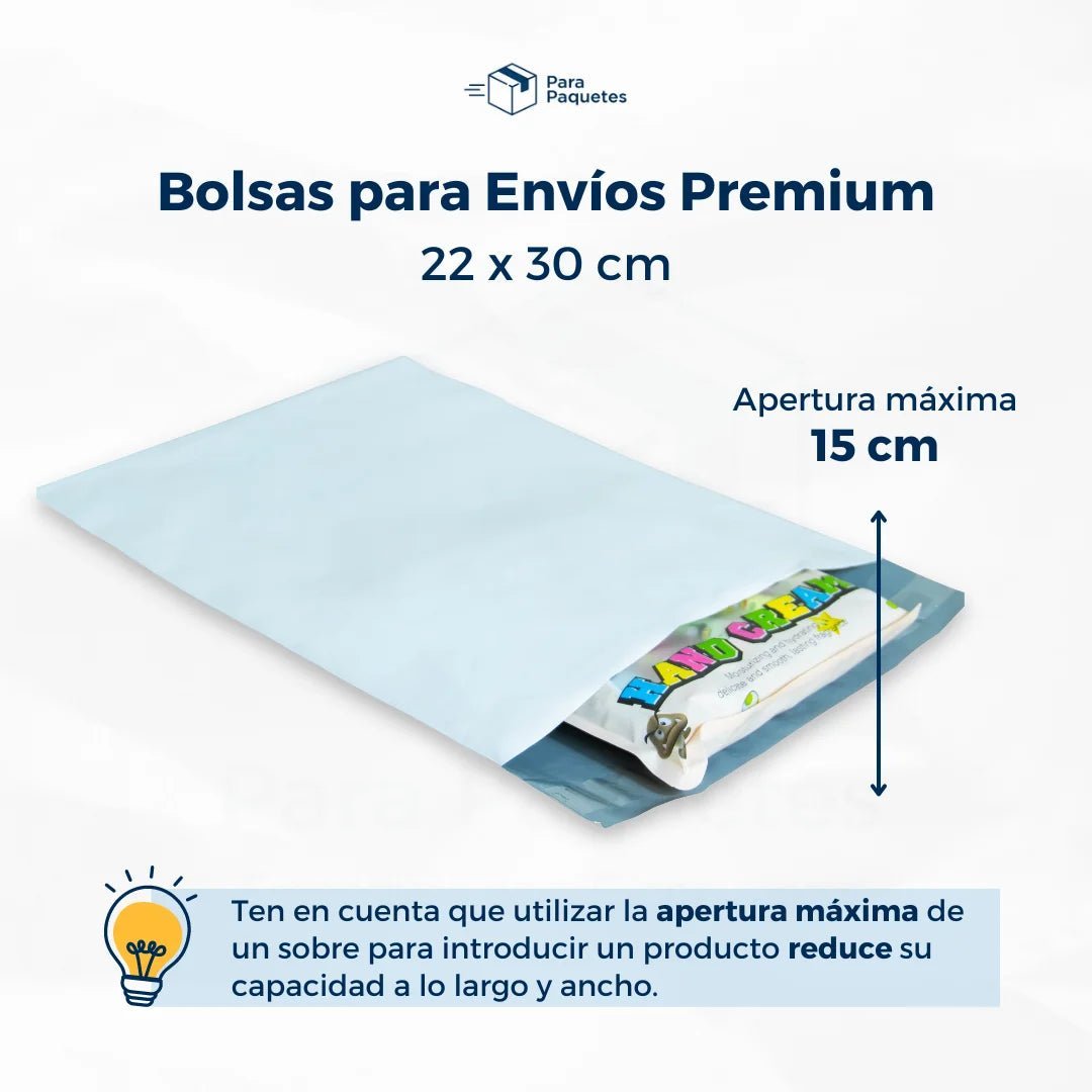  Máxima en una bolsa para envíos de22x30cm ParaPaquetes