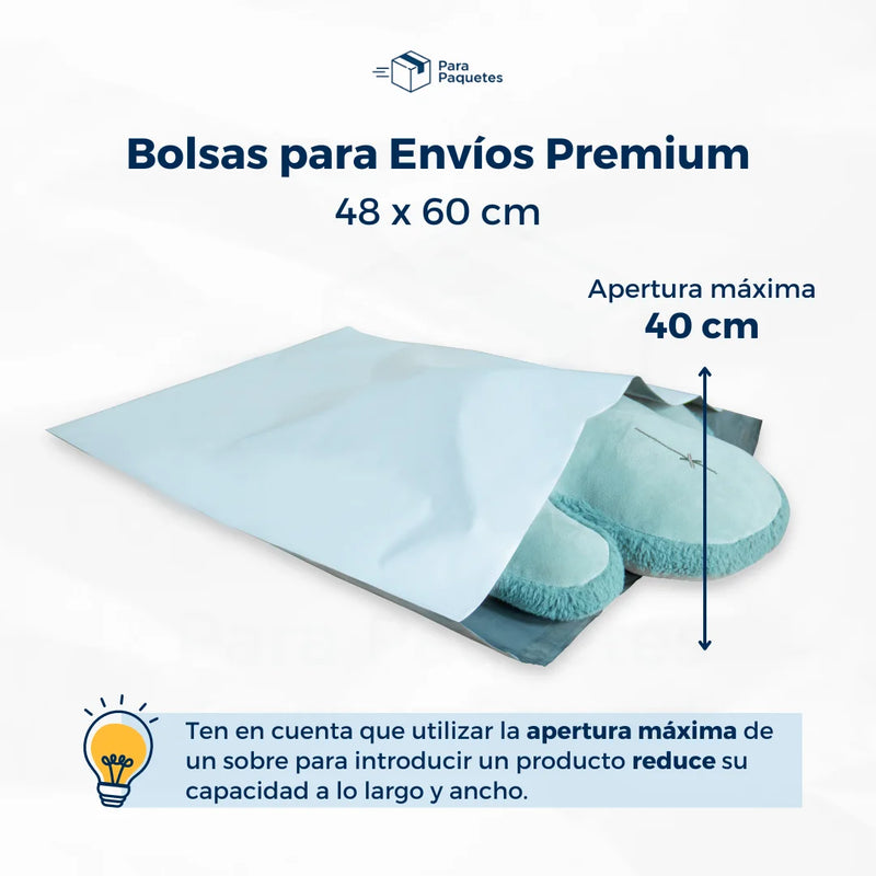 Bolsas para Envios Premium Apertura Máxima  de una bolsa para envíos de 48x60cm ParaPaquetes