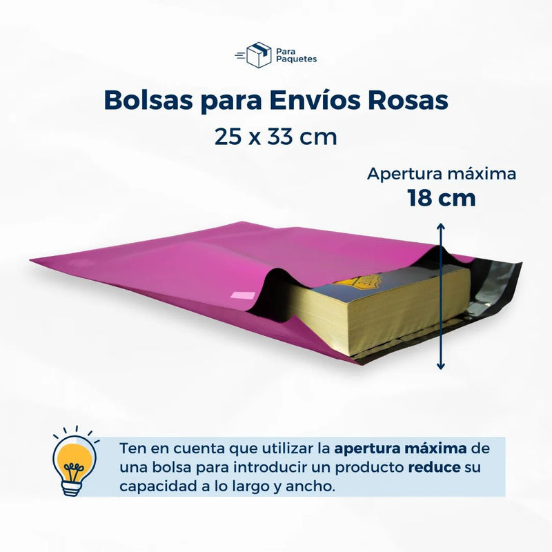 Muestras Bolsas para Envíos Rosas