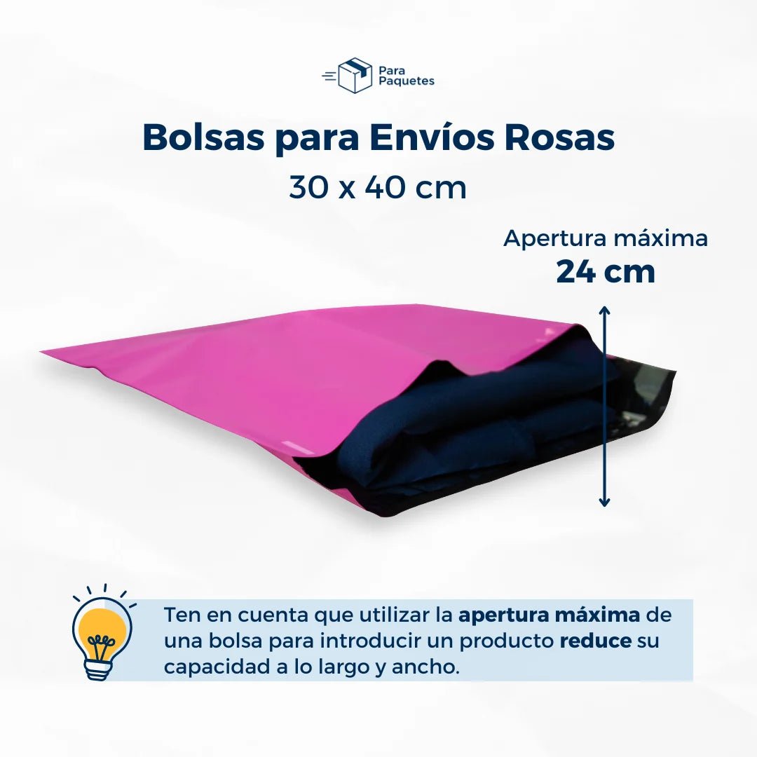 Muestras Bolsas para Envíos Rosas