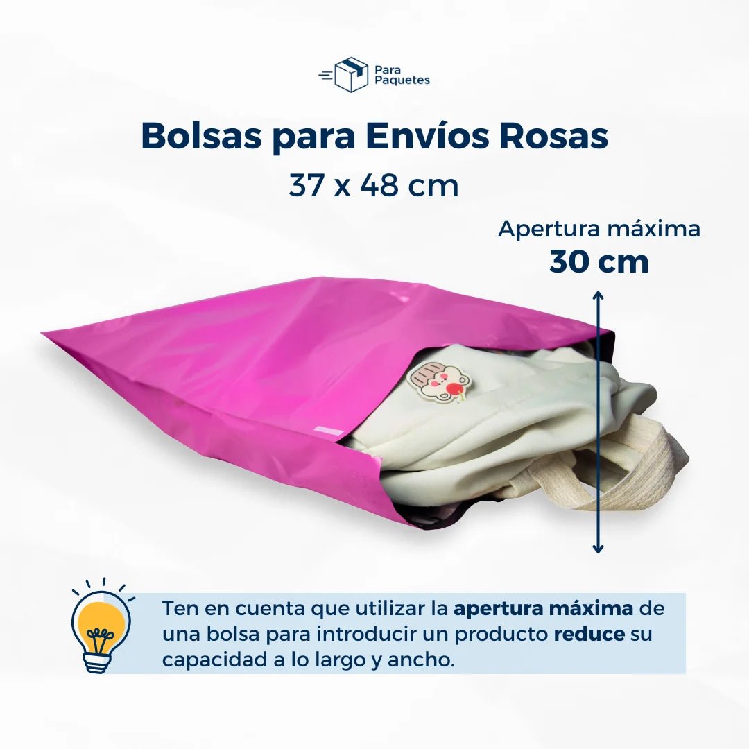 Muestras Bolsas para Envíos Rosas