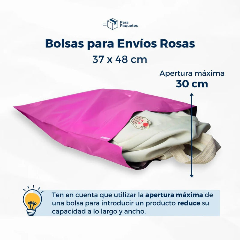 Muestras Bolsas para Envíos Rosas