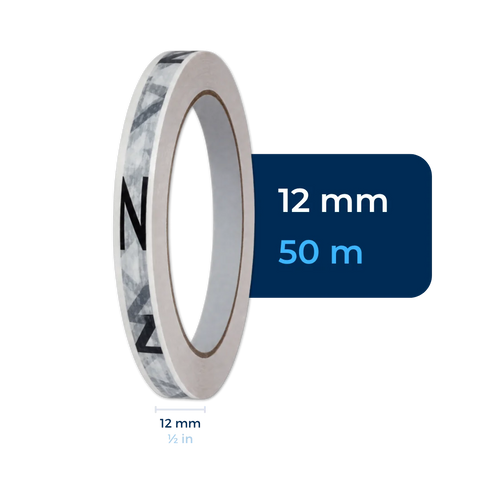 12 mm x 50 m - Cinta Adhesiva Personalizable Blanca Económica (Tipo 187)