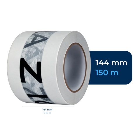 144 mm x 150 m - Cinta Adhesiva Personalizable Blanca Económica (Tipo 187)